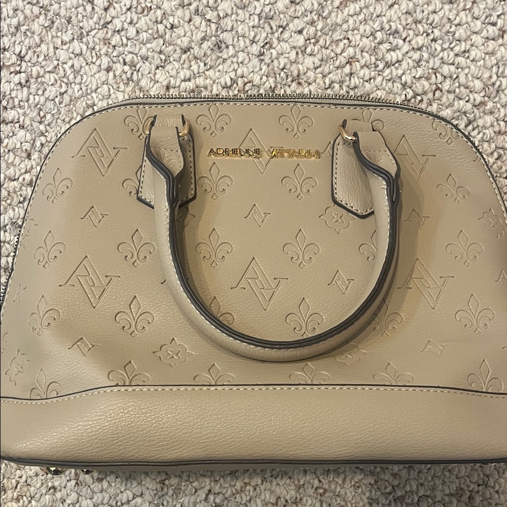 Adrienne Vittadini Beige Embossed Satchel
